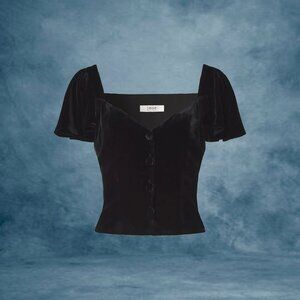Joie Black Flutter Sleeve Sweetheart Neckline Size 6